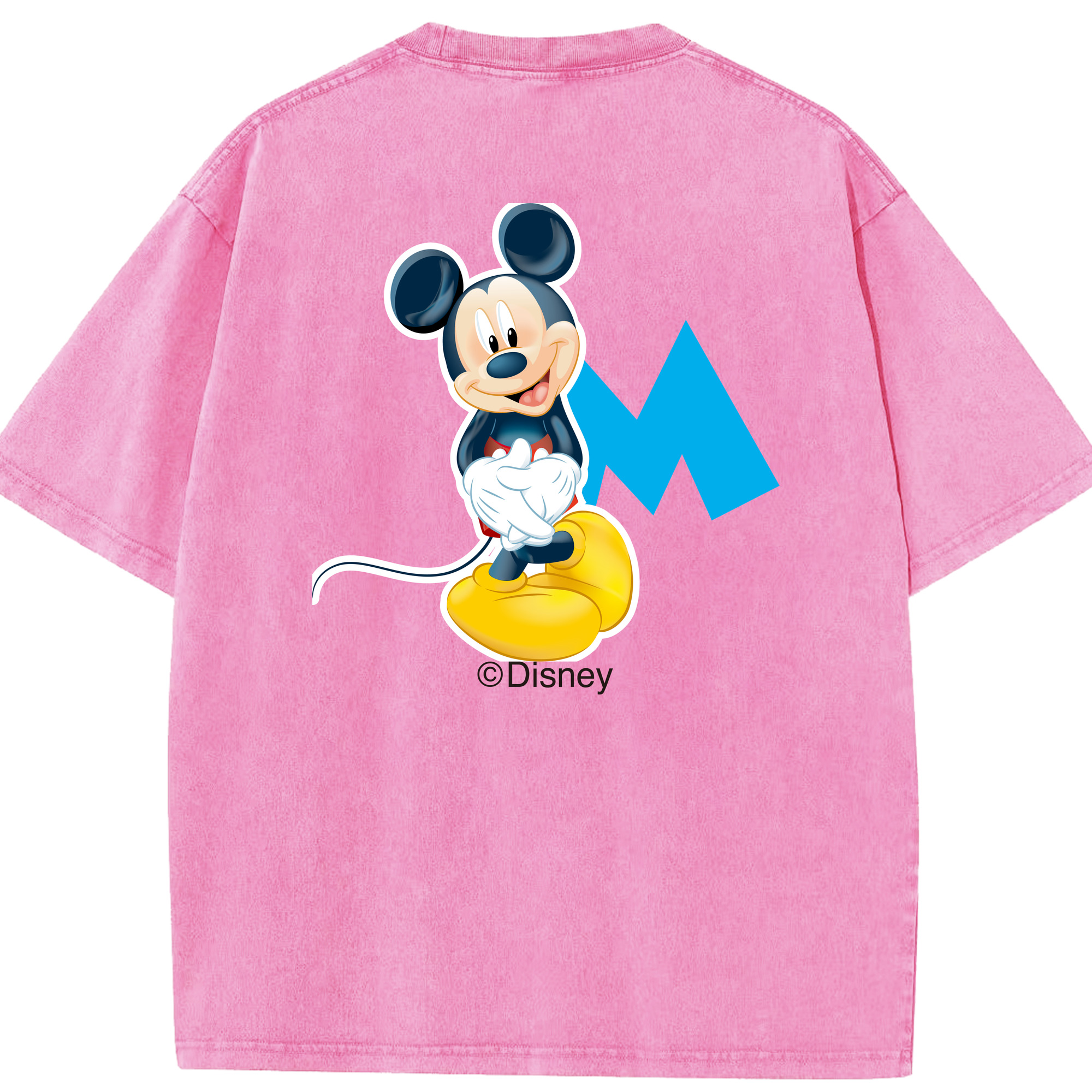 （画像用） ミッキーマウス Mickey Mouse 綿100% ヴィンテージ風 半袖Tシャツ（背面プリント）